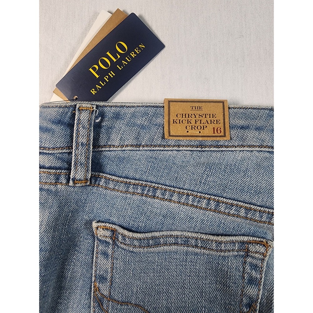 Polo by Ralph Lauren Kids Light Wash Denim Jeans with Embroidered Detail - Picture 12 of 16